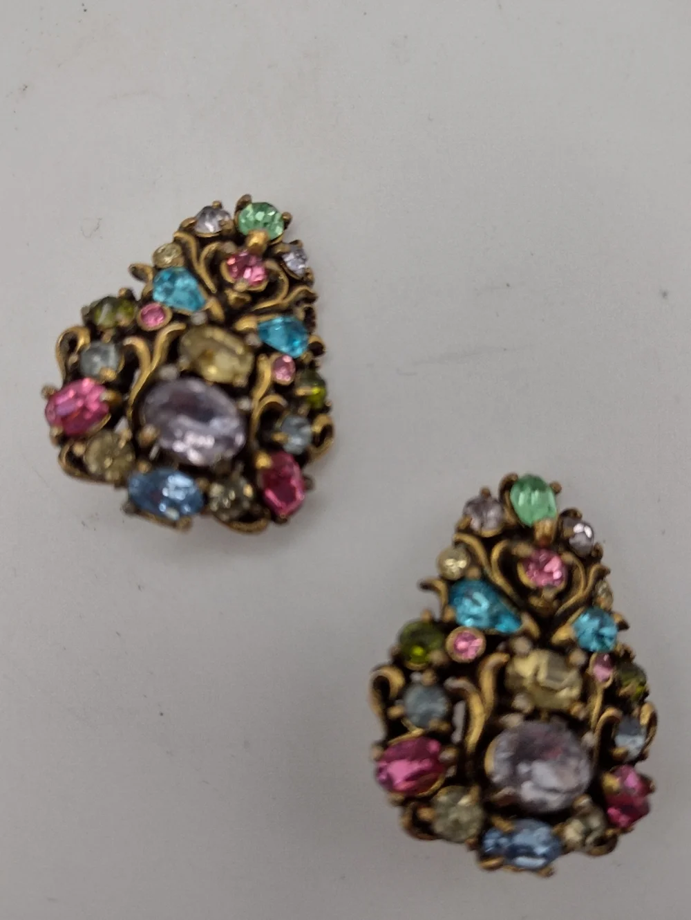 Vintage Hollycraft Clip-On Earrings 1950s-60s - Picture 2 of 6